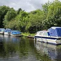 Buy canvas prints of Moored up at Pontymoile  by Jane Metters