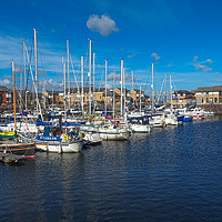 Buy canvas prints of Blue Sky Over The Marina by Jane Metters