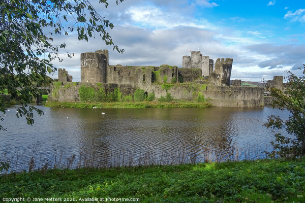 Caerphilly  Castle Picture Board by Jane Metters