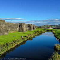 Buy canvas prints of Caerphilly Moat by Jane Metters