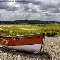 Buy canvas prints of Boat at Cley next to the sea  by Avril Harris