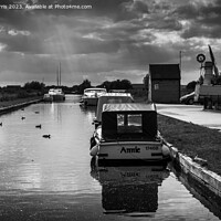Buy canvas prints of Tranquil waters at Thurne Dyke by Avril Harris