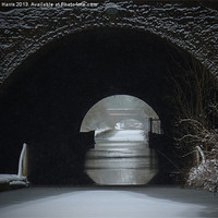 Buy canvas prints of Snowing Oxford Canal Newbold Tunnel by Avril Harris