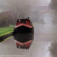 Buy canvas prints of Mystical Barge on the Canal by Avril Harris