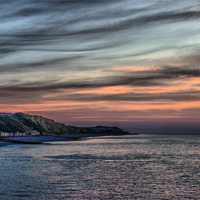 Buy canvas prints of Sunset on Cromer Cliffs by Avril Harris