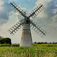 Buy canvas prints of Thurne Dyke Drainage Mill by Avril Harris