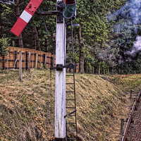 Buy canvas prints of Railway Signal by Avril Harris
