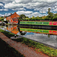 Buy canvas prints of Reflections and Braunston Lock No3 by Avril Harris