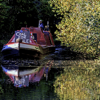 Buy canvas prints of Anyone for coal on the oxford canal by Avril Harris