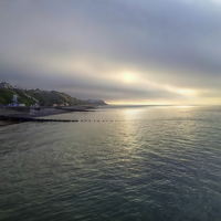 Buy canvas prints of Cromer Sea Fret by Avril Harris