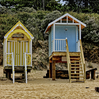 Buy canvas prints of Wells next the sea beach huts by Avril Harris