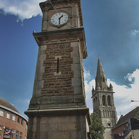 Buy canvas prints of   Rugby Clock tower by Avril Harris