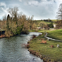 Buy canvas prints of River Wye at Bakewell by Avril Harris