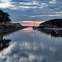 Buy canvas prints of Sunset on the Bude Canal. by Avril Harris