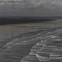 Buy canvas prints of Moody Woolacombe Beach by Avril Harris