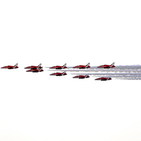 Buy canvas prints of Red Arrows 2014 by Claire Hartley