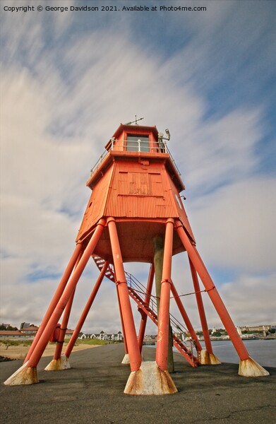 Herd Groyne Lighthouse Picture Board by George Davidson