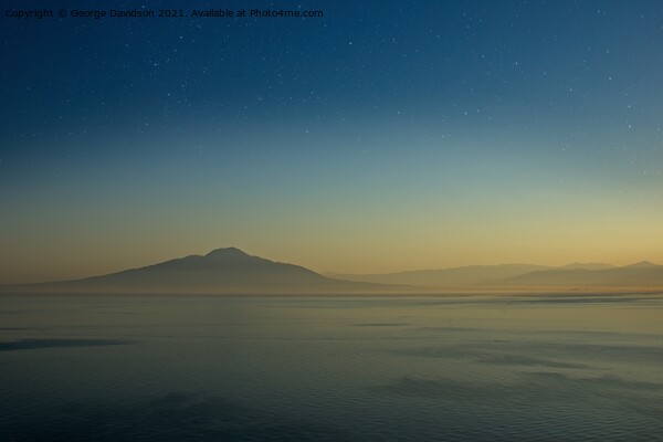 Sunset Over Vesuvius Picture Board by George Davidson