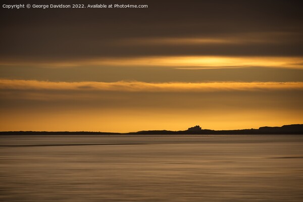 Holy Island Sunrise Picture Board by George Davidson