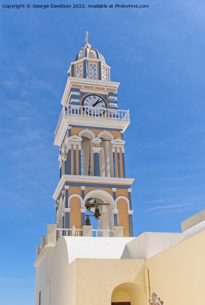 The Timeless Beauty of Santorinis Tower Picture Board by George Davidson