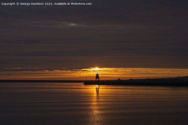 Majestic Sunrise at Herd Groyne Lighthouse Picture Board by George Davidson