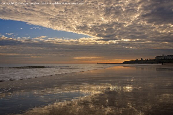 Majestic Sunrise over Tynemouth Beach Picture Board by George Davidson