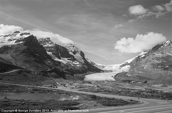 Athabasca Glacier (Mono) Picture Board by George Davidson