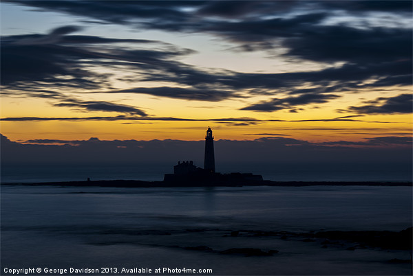 St. Marys Lighthouse at Dawn Picture Board by George Davidson