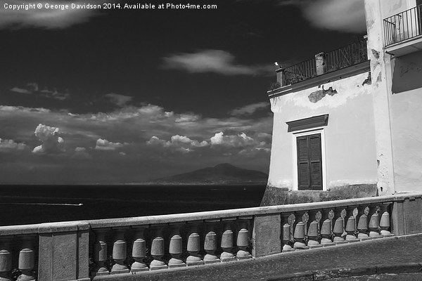 Vesuvius View - Mono Picture Board by George Davidson