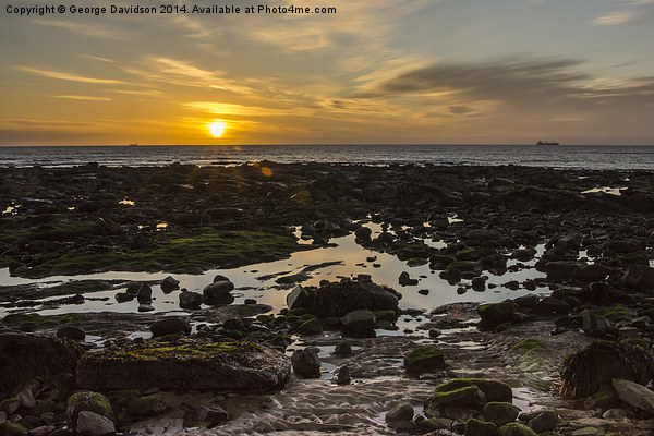 Rockpool Sunrise Picture Board by George Davidson