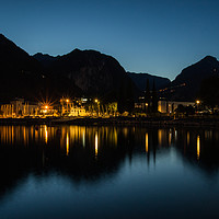 Buy canvas prints of Riva Del Garda at Night 01 by George Davidson