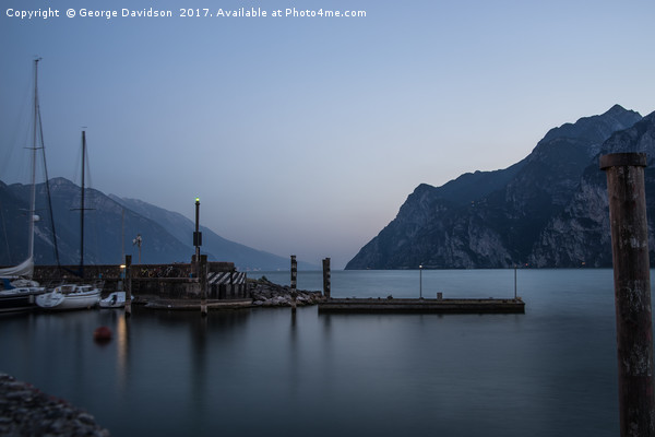 Riva Del Garda at Night 04 Picture Board by George Davidson