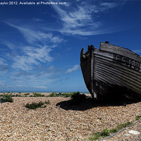 Buy canvas prints of Old Fishing Boat on Dungeness Beach by David Haylor