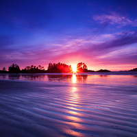 Buy canvas prints of  Frank Island sunset, Vancouver Island by David Haylor